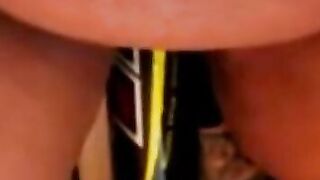 BBW Plays With a Bat Sex Toy on Webcam