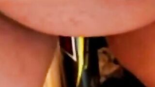 BBW Plays With a Bat Sex Toy on Webcam