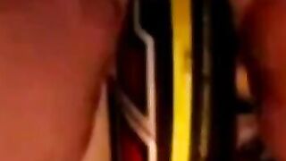 BBW Plays With a Bat Sex Toy on Webcam