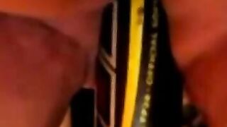 BBW Plays With a Bat Sex Toy on Webcam