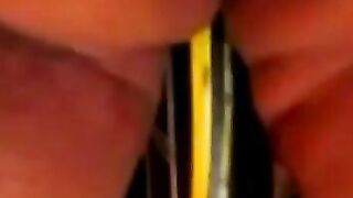 BBW Plays With a Bat Sex Toy on Webcam