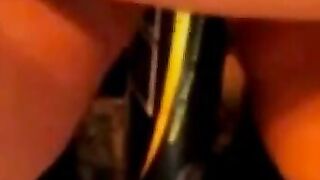 BBW Plays With a Bat Sex Toy on Webcam