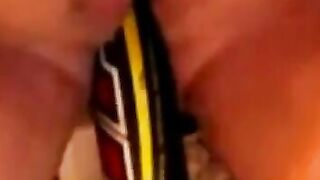 BBW Plays With a Bat Sex Toy on Webcam