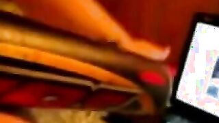 BBW Plays With a Bat Sex Toy on Webcam