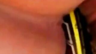 BBW Plays With a Bat Sex Toy on Webcam