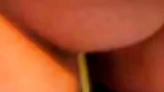 BBW Plays With a Bat Sex Toy on Webcam