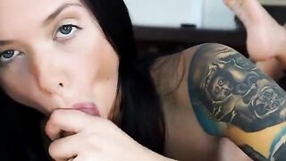 Close-up Blowjob and POV Fuck