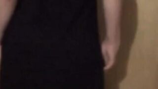 Twink Crossdresser Strips in Dress and Panties
