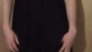 Twink Crossdresser Strips in Dress and Panties