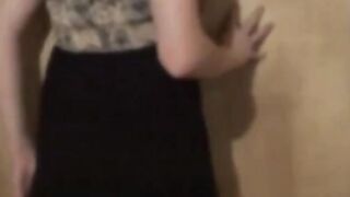 Twink Crossdresser Strips in Dress and Panties