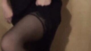 Twink Crossdresser Strips in Dress and Panties