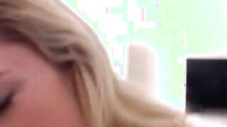 German Amateur Blonde in Bikini Blowjob and Facial