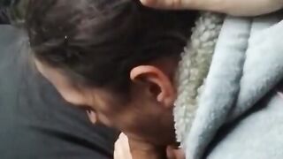 Russian Amateur Olya Sucks in the Car