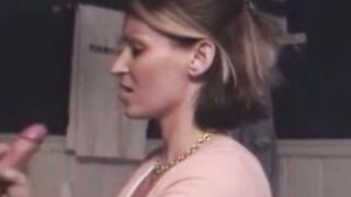 Blonde milf blowjob handjob cumshot