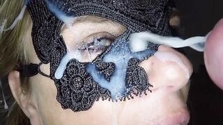 Blonde babe gets throat fucked and takes anal with a big dildo.