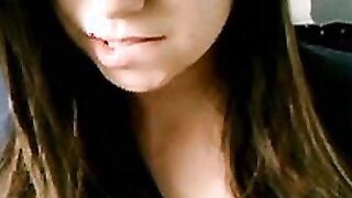 Italian Amateur Shows Off Her Nipples and Tits on Chatroulette