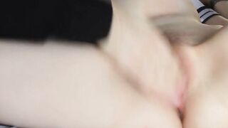 FINGERING HAIRY PUSSY OF A SKINNY GIRL - LOUD MOANS AND INTENSE ORGASM