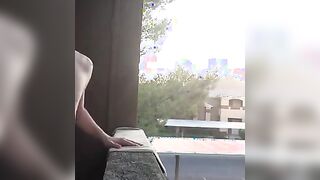 Exhibitionist Jacking Off on Balcony Almost Seen