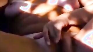 Brunette babe fingering her pussy to orgasm.