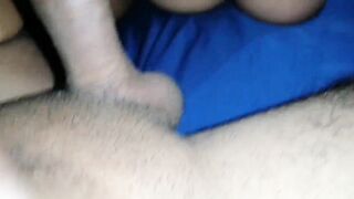 I just hold and spread my legs so he can put it