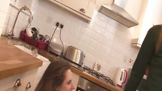 Tattooed lesbo Mischa Cross fucked with long fake-dick