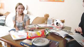 Anal for Blonde young snatch with pigtails