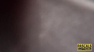 Long Boobed submissive milf gobbles cock