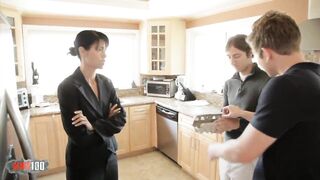 2 young big cocks to assfuck a oriental MILF