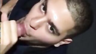 Cum-Covered Face: Amateur Blowjob and Masturbation