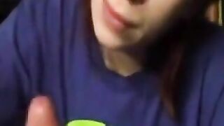 Cutie Gives Head and Takes a Facial