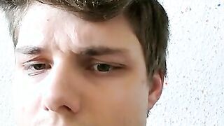 Cucumber anal play and masturbation with a twink.