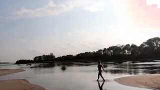 Blonde Russian Girl Naked by the River