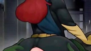 Teen and MILF anal toons