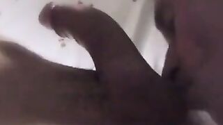 Sucking a Big Curved Cock and Swallowing the Load