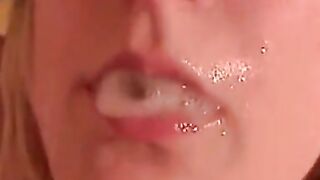 Girl Sucks, Swallows - Amateur Blowjob Video