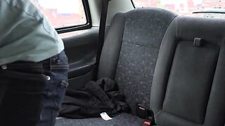Female Fake Taxi Her big natural boobs fall out in front of her passenger leading to
