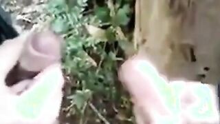 Outdoor Handjob for a Big Cock