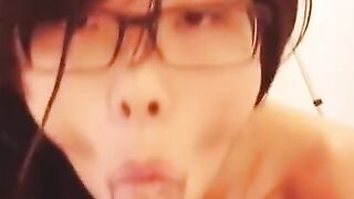 Sweet Asian Crossdresser Blows Amateur Cock