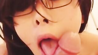 Sweet Asian Crossdresser Blows Amateur Cock
