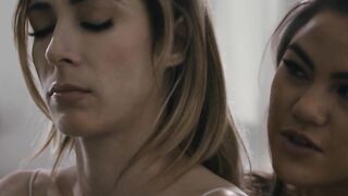 Asian lesbian ass fucking gf with dildo