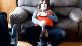 Huge Anal Toy Play for Crossdresser