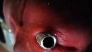Stainless Tube CBT, Ball Clamps & Super Glue - Gay BDSM