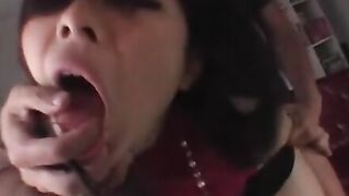 Japanese big tits Milf in sexy pantyhose gets smashed