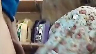 Russian MILF Gives Blowjob in Her Workplace