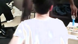 Black Femboy Sucks and Fucks Interracially 2