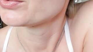 Blonde Solo Webcam Girl in Public BDSM Fingering