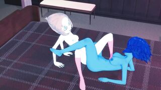 Lapis and Pearl Fucking Upstairs, Licking Pussy and Tribbing - Steven Universe