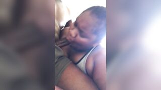 SUCKING DADDYS DICK THRU HIS DRAWS INTERRUPTING HIS FILM