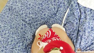 Santa chick give sloppy oral sex for the first time. point of watch