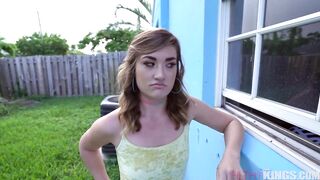 Bae teen Yo Kat Gets Caught Sneaking Around the Back Yard